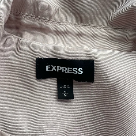 Express Elegant Women's Light Blush Pink Open Long Blazer Coat Size Medium - Picture 10 of 10